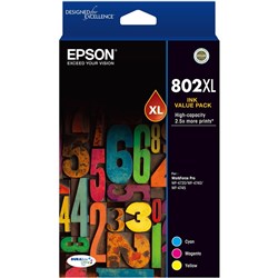 Epson 802XL Ink Cartridge High Yield Value Pack Assorted Colours