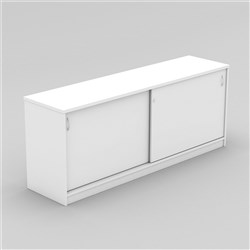 OM Credenza 1500W x 450D x 720mmH Lockable Sliding Doors All White