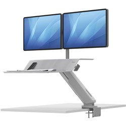 Fellowes Lotus RT Sit-Stand Workstation Dual Monitor White