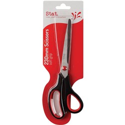 Stat Scissors Soft Grip 230mm Black & Red