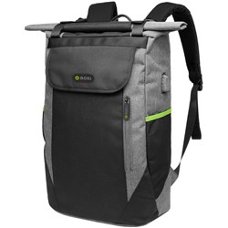 Moki 15.6 Inch Odyssey Roll-Top Backpack Black And Grey