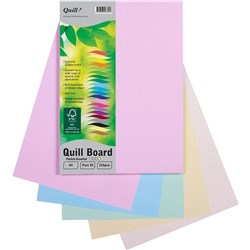 Quill Board A4 210gsm Pastel Assorted Pack of 50