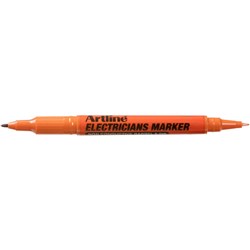 Artline Electricians Permanent Marker 0.4-1mm Dual Nib Orange
