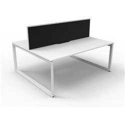 Rapidline Deluxe Infinity Desk Loop Leg Double Sided + Screen 2 Person 1200mmW White/White