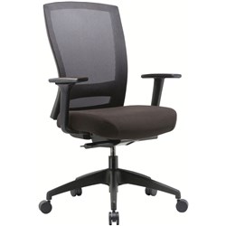 Buro Mentor Mesh Back Task Chair Nylon Base With Arms Black Fabric Seat Mesh Back