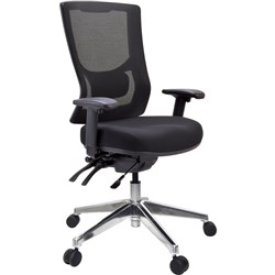 Buro Metro II 24/7 High Back Heavy Duty Chair With Arms Black Fabric Seat Mesh Back