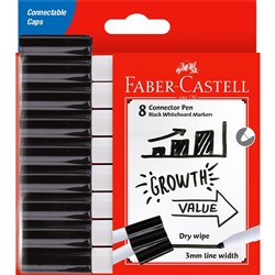 Faber-Castell Connector Whiteboard Marker Black Pack of 8