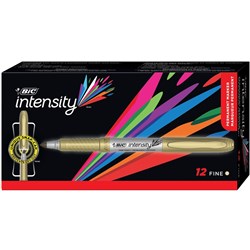 Bic Intensity Permanent Marker Fine Metallic Gold Box 12