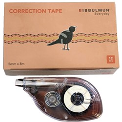 Bibbulmun Correction Tape 5mmx8m Pack of 12