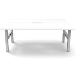 Rapidline Boost Static Back To Back Workstation 2 Person 1500Wx1500Dx730mmH White/White