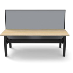 Rapidline Boost Static Back To Back Workstation+Screen+Tray 2 Person 1800mmW Oak/Black