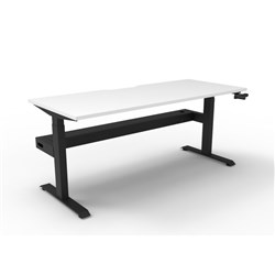 Rapidline Boost Manual Height Adjustable Single Workstation + Cable Tray 1200Wx705-1155mmH