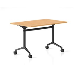 Rapidline Typhoon Flip Top Table 1200W x 600D x 750mmH Beech Top All Black Frame