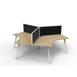 Rapidline Deluxe Infinity 120 Degree Workstation Eternity Leg + Screen 3 Person 2866mmW
