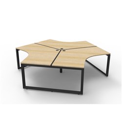 Rapidline Deluxe Infinity 120 Degree Workstation Loop Leg 3 Person 2866W x 2480D x 730mmH