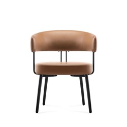 Rapidline Hera Breakout Room Chair Black Steel Legs Amber PU Leather Seat