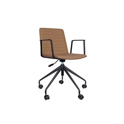 Rapidline Pixel Breakout Room Chair With Arms Black Legs Amber PU Leather Seat