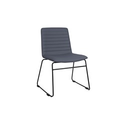 Rapidline Pixel Visitor Chair Black Sled Base French Navy PU Leather Seat