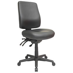 Buro Roma High Back Task Chair No Arms With Seat Slide PU Seat And Back Black