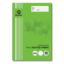 Olympic D144i Exercise Book A4 48 Page 14mm Dotted Thirds With Red Margin