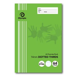 Olympic D146i Exercise Book A4 64 Page 14mm Dotted Thirds With Red Margin