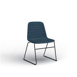 OLG Sofia Visitor Chair Black Sled Base Steel Blue Fabric Seat