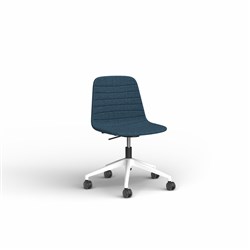 OLG Sofia Office Chair Gas Lift And Tilt White Base Steel Blue Fabric Seat And Back