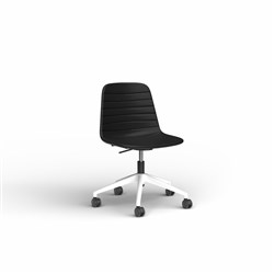 OLG Sofia Office Chair Gas Lift With Tilt White Base Black PU Leather Seat And Back