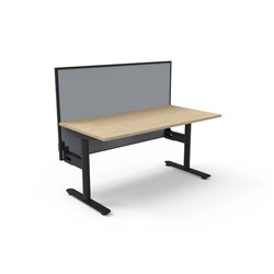 Rapidline Halo Static Single Sided Workstation + Screen 1500Wx750Dx1330mmH Oak/Black
