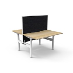 Rapidline Halo Static Back To Back Workstation + Screen 2 Person 1200Wx1330mmH Oak/White