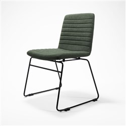 Rapidline Pixel Visitor Chair Black Sled Base Olive Fabric Seat
