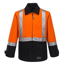 Huski Flame Resistant Bluey Jacket Small Orange And Black