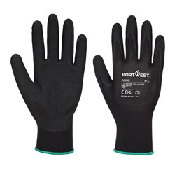 Portwest NPR15 Dermi-Grip Nitrile Sandy Gloves Medium Black