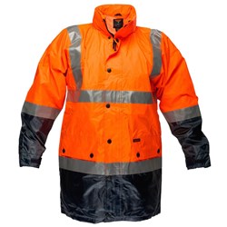 Portwest Eyre Hi-Vis Contrast Rain Traffic Jacket 2XL Orange And Navy