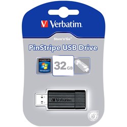 Verbatim Store 'n' Go Pinstripe USB Drive 2.0 128GB Black