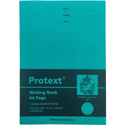 Protext Poly Writing Book 330x245mm 24mm Dotted Thirds Margin 64 Page-Ape