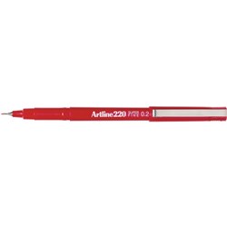 Artline 220 Fineliner Pen Super Fine 0.2mm Red