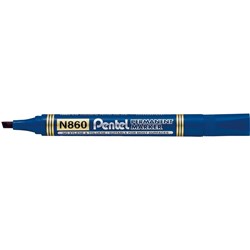Pentel N860 Permanent Marker Chisel 1.5-4.5mm Blue