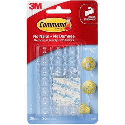 Command 17026CLR Clear Hook Decorating Clips Clear Pack of 20