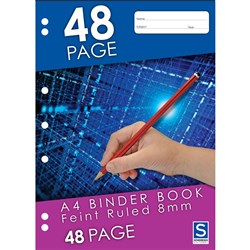 Sovereign Binder Book A4 8mm Ruled 7 Hole Punched 48 Page